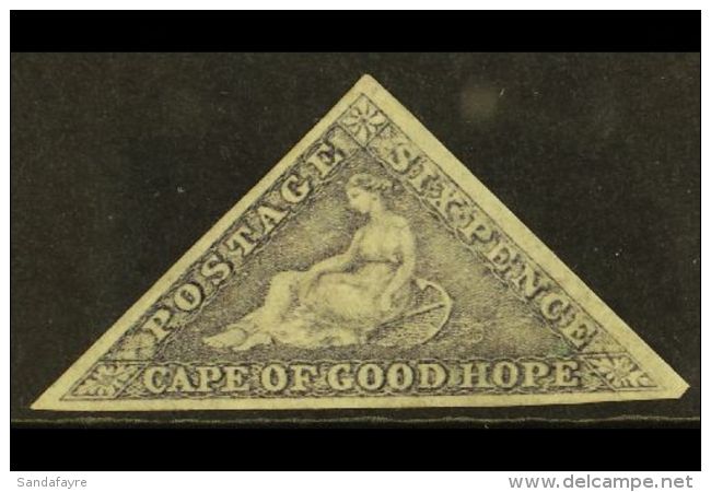 CAPE OF GOOD HOPE. 1862 6d Slate-lilac On Blued Paper, SG 7c, Unused Part OG. A Beautiful Example With 3 Full... - Unclassified