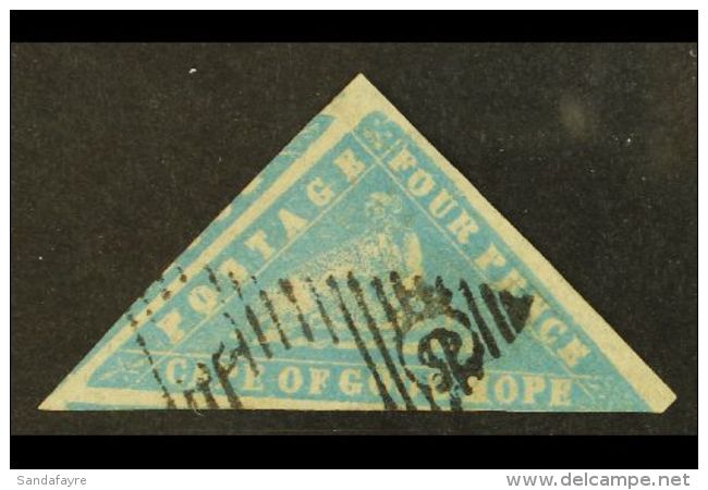 CAPE OF GOOD HOPE 1861 4d Pale Bright Blue "Wood Block", SG 14b, Very Finely Used, 2 Large &amp; One Margin Just... - Zonder Classificatie