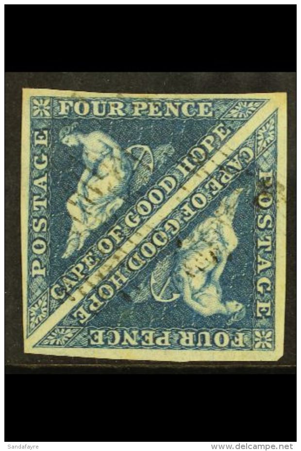 CAPE OF GOOD HOPE 1855-63 4d Deep Blue Triangular On White Paper, SG 6, A Fine Used PAIR With Good To Large... - Non Classés