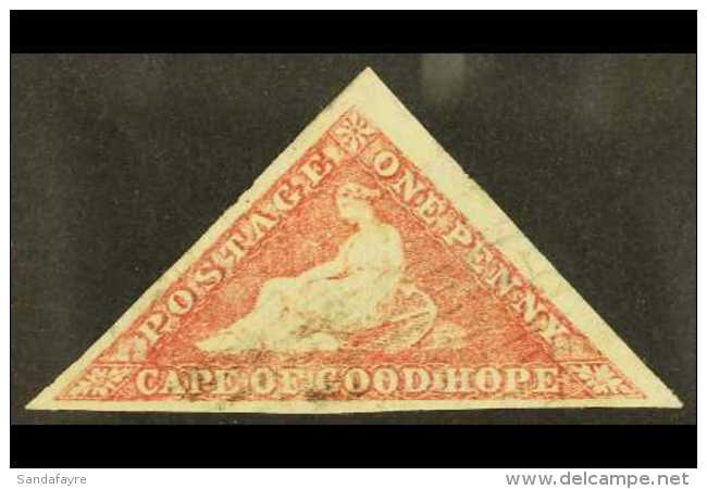 CAPE OF GOOD HOPE 1855-63 1d Rose Triangular, SG 5a, Very Fine Used, Lightly Cancelled With 3 Good / Huge Margins.... - Zonder Classificatie