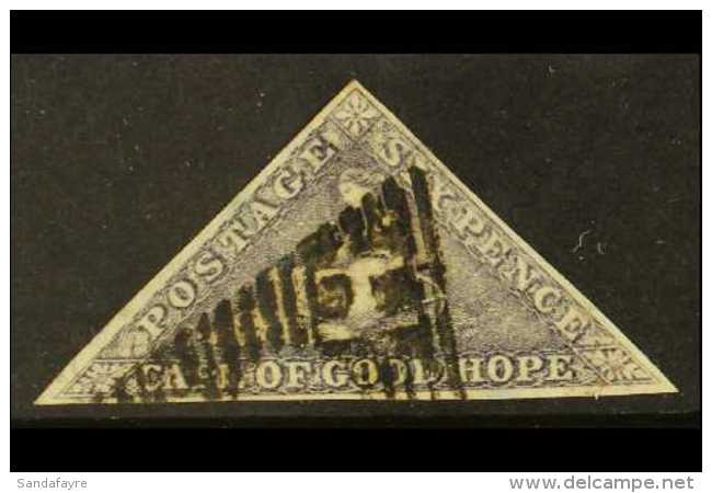 CAPE OF GOOD HOPE 1855-63 6d Slate- Lilac On Blued, SG 7c, Very Fine Used With 3 Neat Margins, Strong Crisp Colour... - Zonder Classificatie