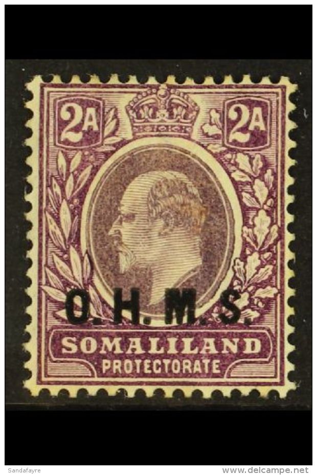 OFFICIAL 1904-05 2a Dull And Bright Purple Wmk Crown CA, SG O12, Very Fine Mint. For More Images, Please Visit... - Somaliland (Protectorat ...-1959)