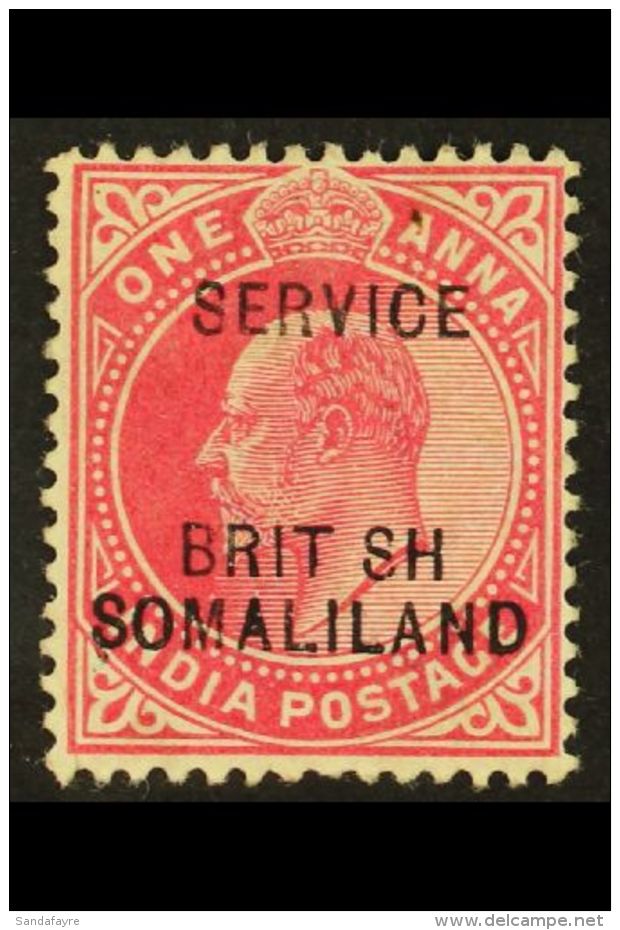 OFFICIAL 1903 1a Carmine With "BRIT  SH" ERROR, SG O7a, Very Fine Mint. For More Images, Please Visit... - Somaliland (Protectoraat ...-1959)