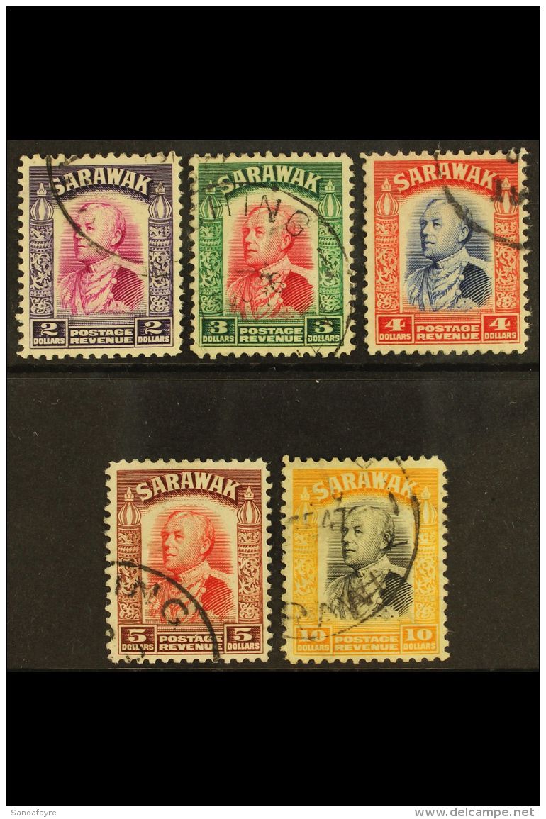 1934-41 Definitive Top Values, $2, $3, $4, $5 And $10 (SG 121/25), Fine/very Fine Used. (5 Stamps)  For More... - Sarawak (...-1963)