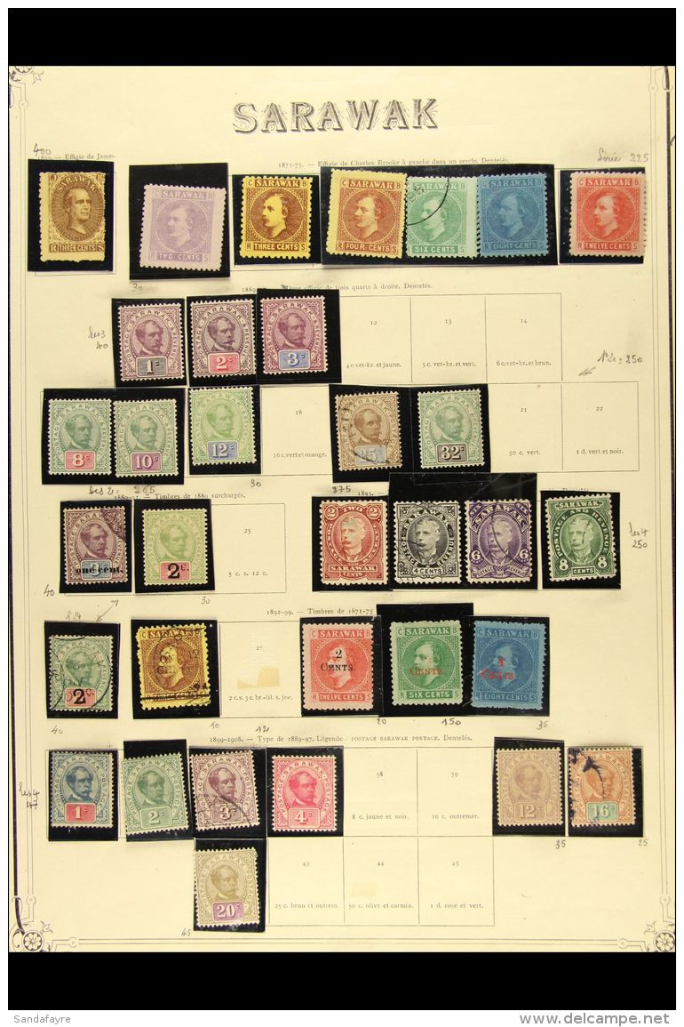 1869-1965 ALL DIFFERENT COLLECTION Mixed Mint &amp; Used Ranges On Album Pages. Inc 1875 Set (6c Is Used), 1888-97... - Sarawak (...-1963)