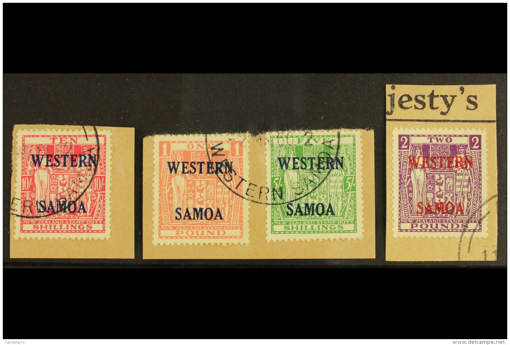 1955 Postal Fiscal Complete Set, SG 232/235, Very Fine Used On Individual Pieces. (4 Stamps) For More Images,... - Samoa (Staat)