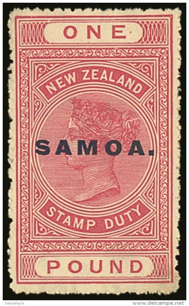 1914-17 &pound;1 Rose - Carmine, Perf 14 Postal Fiscal, SG 132, Fine Mint For More Images, Please Visit... - Samoa (Staat)