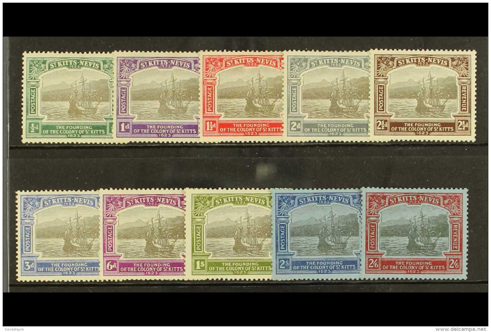 1923 Tercentenary Set To 2s6d, SG 48/57, Fine Mint (10 Stamps) For More Images, Please Visit... - St.Kitts-et-Nevis ( 1983-...)
