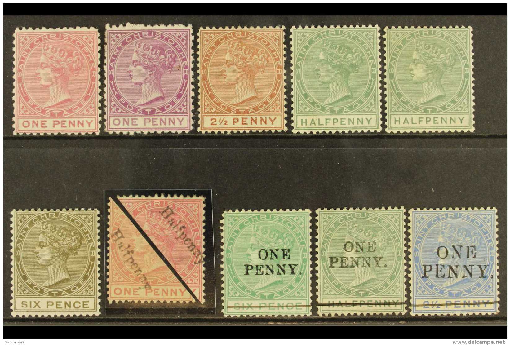 1870-90 Mint Group With 1870-82 Perf 12&frac12; 1d Both Colours, And Perf 14 2&frac12;d Red-brown, 1882-90... - St.Christopher-Nevis & Anguilla (...-1980)