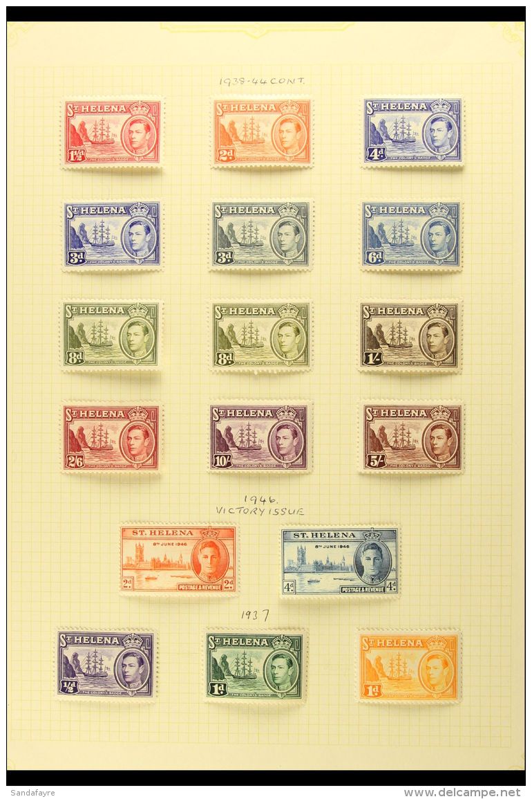 1937-1949 COMPLETE VERY FINE MINT COLLECTION On Leaves, All Different, Inc 1938-44 Set Inc Both 8d Shades, 1948... - Sint-Helena