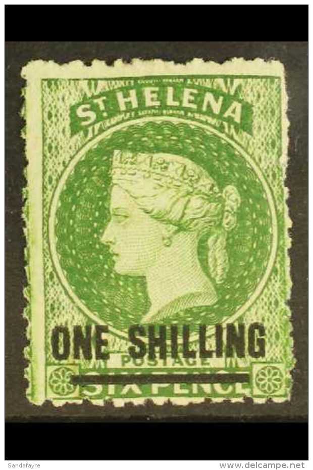 1864-80 1s Deep Yellow- Green (type B), SG 18, Very Fine Mint, Lovely Bright Original Colour. For More Images,... - St. Helena