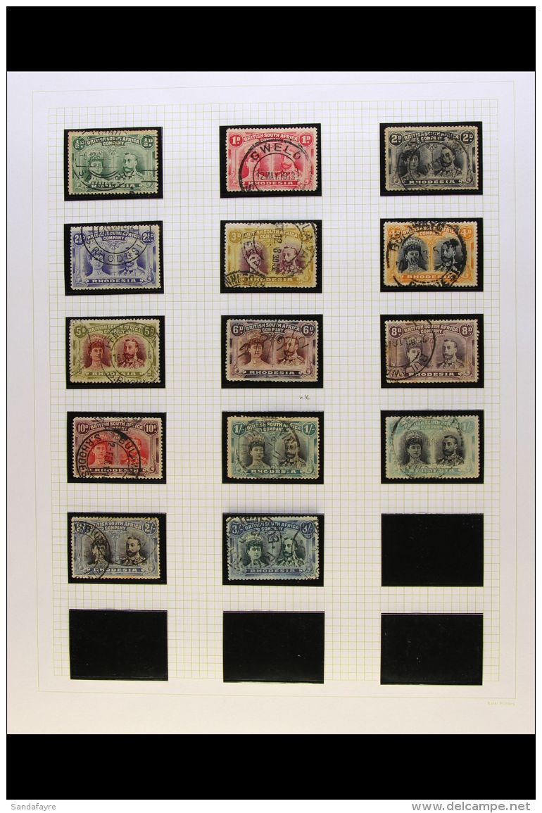 1910-13 USED DOUBLE HEADS GROUP - All Values To 2s Plus 3s Example, All Perf. 14, Includes Two Shades Of 1s, 6d... - Other & Unclassified