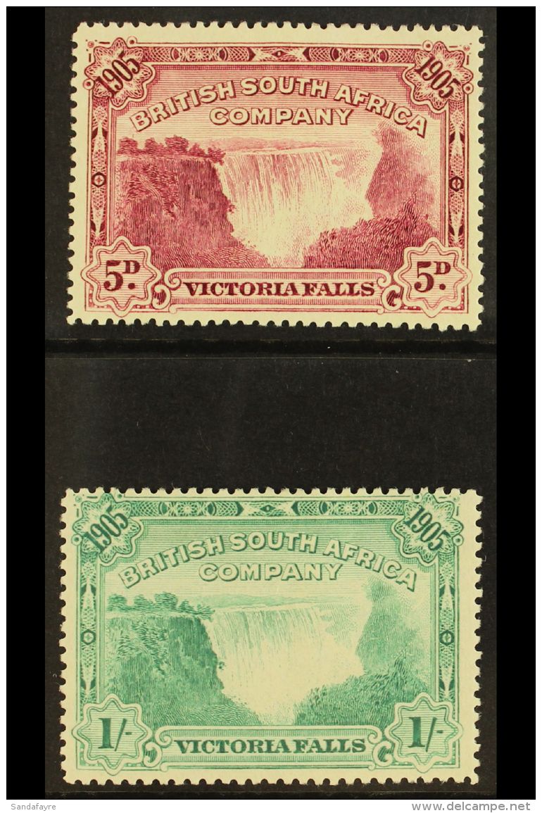 1905 5d Claret &amp; 1s Blue- Green Victoria Falls Values, SG 96/97, Very Fine Mint (2 Stamps) For More Images,... - Autres & Non Classés