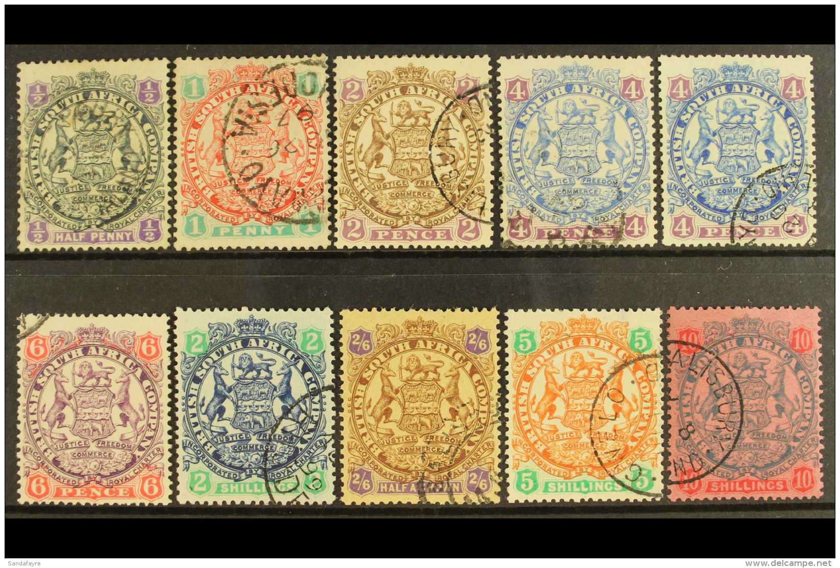 1896-97 Die II Complete Set, SG 41/50, Plus 4d Additional Listed Shade, Very Fine Used. (10 Stamps) For More... - Other & Unclassified