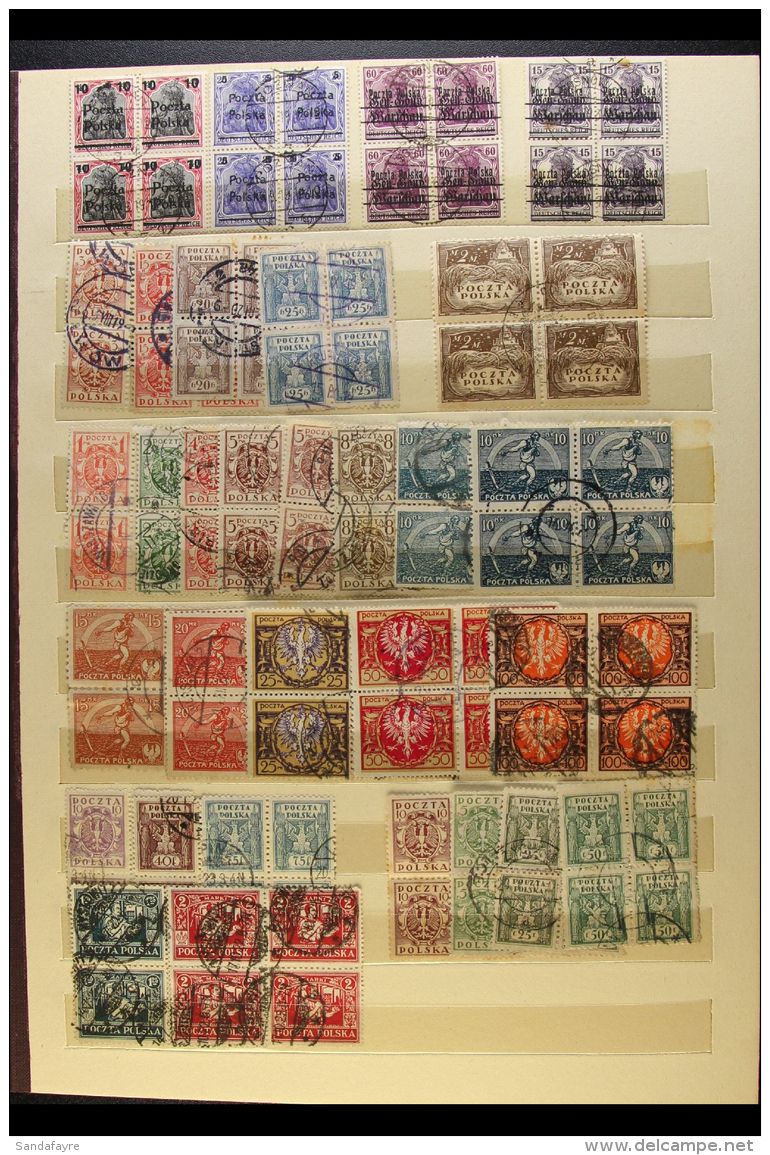 1918-1938 USED BLOCKS OF FOUR. A Collection Of All Different Used BLOCKS Of 4 On Stock Pages, Inc A Few 1918-19... - Other & Unclassified