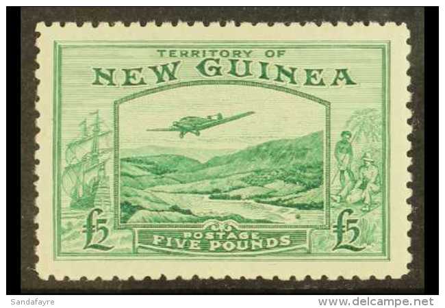 1935 &pound;5 Emerald-green Air "Bulolo Goldfields", SG 205, Very Fine Lightly Hinged Mint. For More Images,... - Papouasie-Nouvelle-Guinée