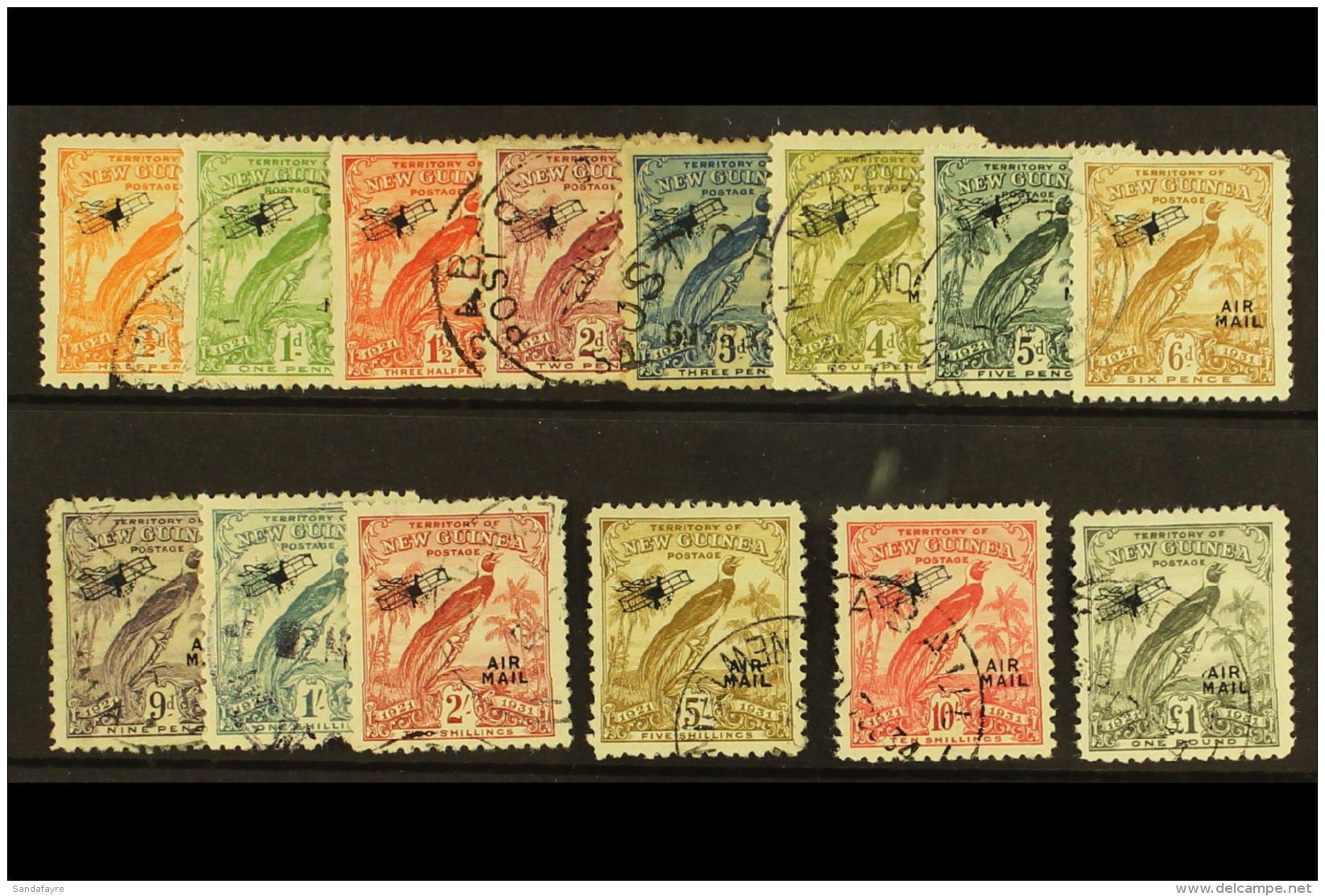 1931 10th Anniv Air Set (with Dates), SG 163/76, Very Fine And Fresh Used. (14 Stamps) For More Images, Please... - Papouasie-Nouvelle-Guinée