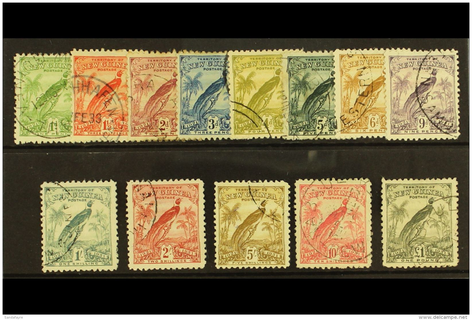 1931 10th Anniv Set (with Dates) Complete, SG 150/162, Very Fine Used. (13 Stamps) For More Images, Please Visit... - Papua New Guinea