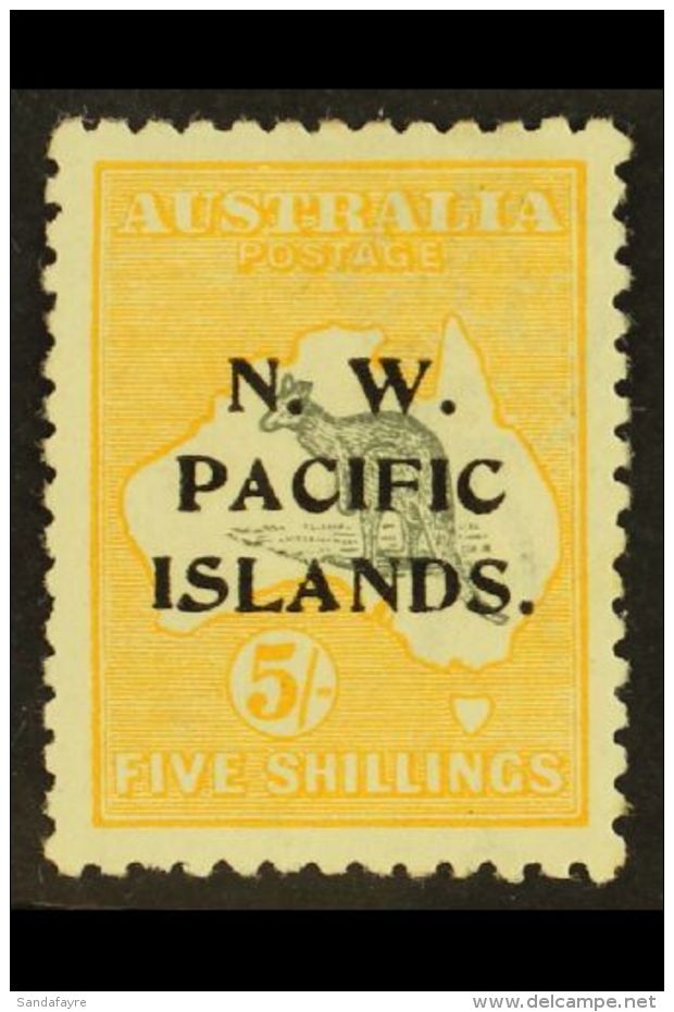 1915 - 1916 5s Grey And Yellow, SG 92, Superb, Well Centred Mint. For More Images, Please Visit... - Papua New Guinea