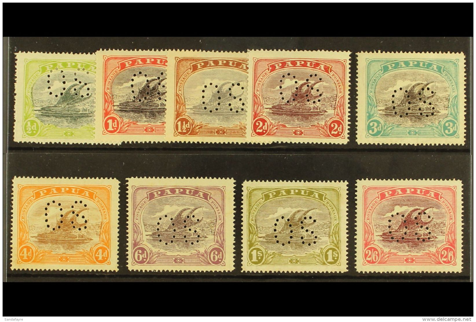 OFFICIAL 1930 Complete Set, SG O46/54, Fine Mint, Couple Of Values With Tone Spots On Gum. (9 Stamps) For More... - Papua New Guinea