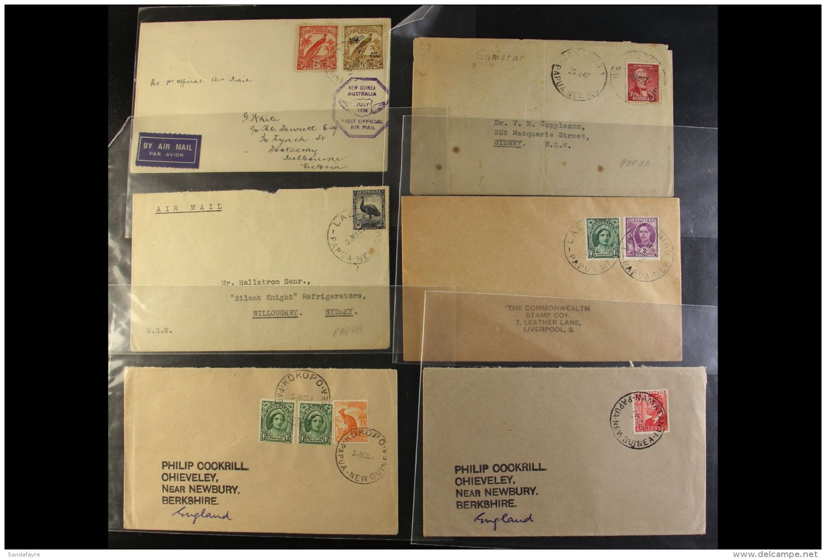 1934-63 COVERS COLLECTION A Clean Assembly Which Includes 1934 New Guinea To Australia FFC Bearing 1932 2d Plus... - Papua-Neuguinea