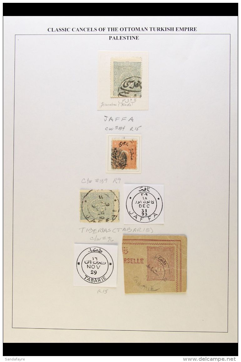 TURKEY USED IN PALESTINE Small Group Of Turkey Stamps With Clear And Identified POSTMARKS Comprising Jaffa (2, One... - Palestina