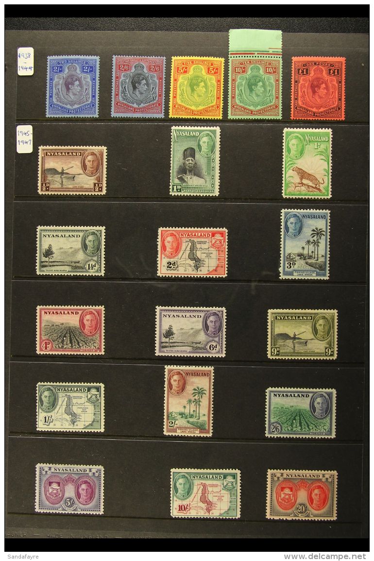 1934 - 1964 COMPLETE MINT COLLECTION Fresh Mint Collection Arranged On Hagner Pages Incl 1934 Geo V Set, 1938 Geo... - Nyassaland (1907-1953)