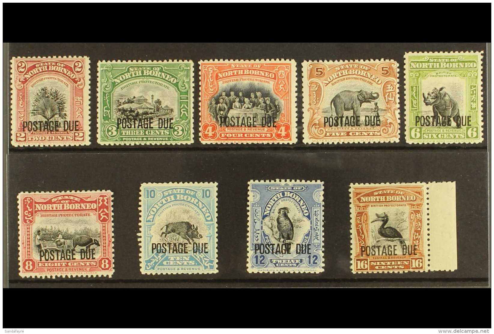 POSTAGE DUE 1930-38 Perf 12&frac12; Complete Set, SG D76/84, Fresh Mint, The 6c &amp; 10c Each With Small Hinge... - North Borneo (...-1963)