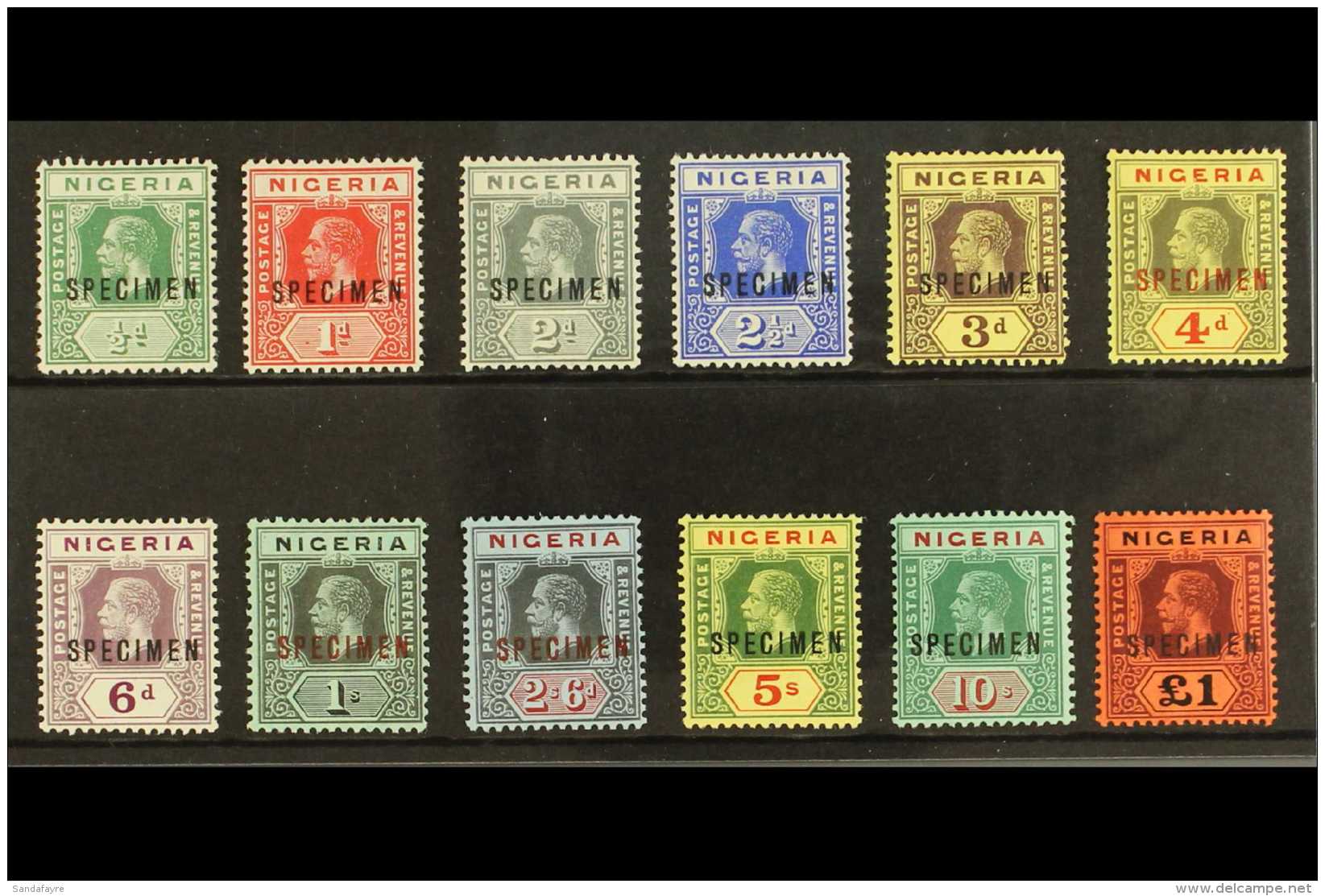 1914 Wmk Crown CA Definitives Set Opt'd "SPECIMEN", SG 1s/12s, Never Hinged Mint. Superb (12 Stamps) For More... - Nigeria (...-1960)