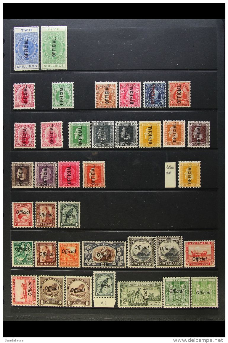 OFFICIALS 1908-1961 FINE MINT COLLECTION On Stock Pages, All Different, Inc 1908-09 1d, 1910 &frac12;d, 1910-16... - Sonstige & Ohne Zuordnung