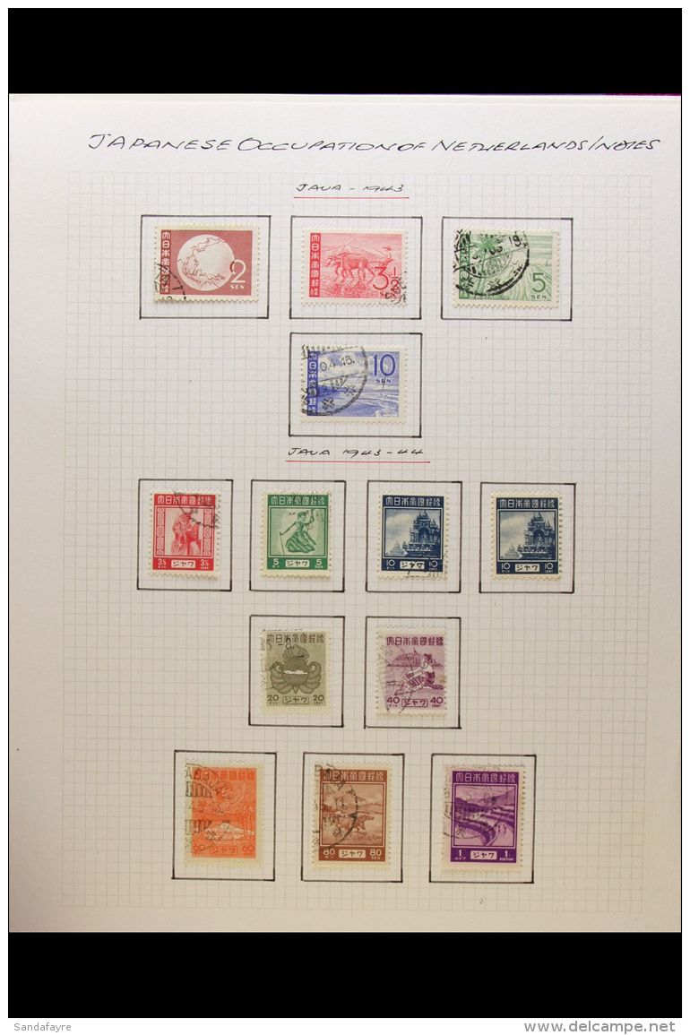 JAPANESE OCCUPATION 1942-44 Mint And Used Collection Written Up In Album Including  Java 1943 1st Anniv Set Used,... - Sonstige & Ohne Zuordnung