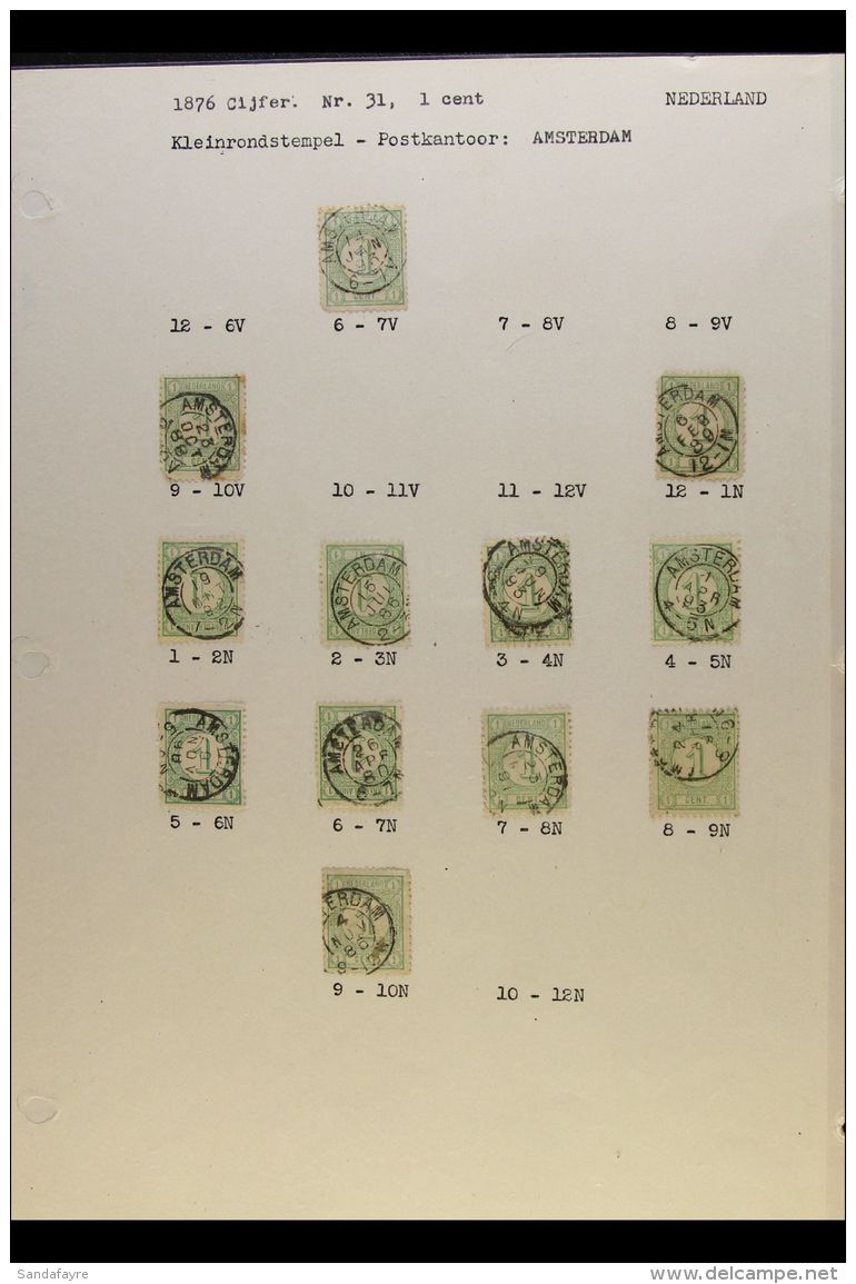 POSTMARKS - SMALL ROUND CANCELS Collection Of 1872-1896 Issues With Small Double Circle Cds Showing Times, For... - Autres & Non Classés