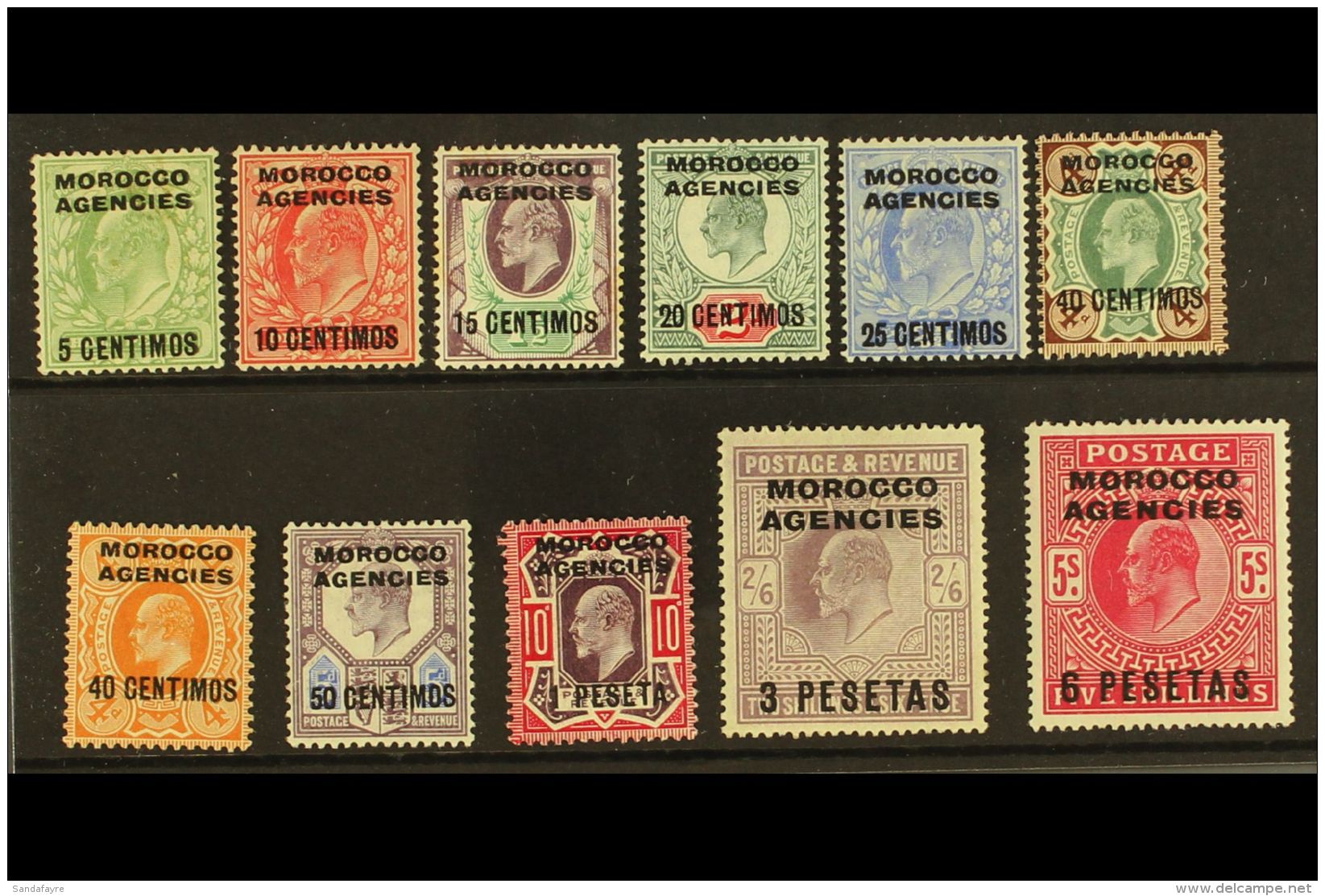 SPANISH CURRENCY 1907-12 KEVII Definitive Set To 6p On 5s, SG 112/22, Fine Mint (11 Stamps) For More Images,... - Other & Unclassified