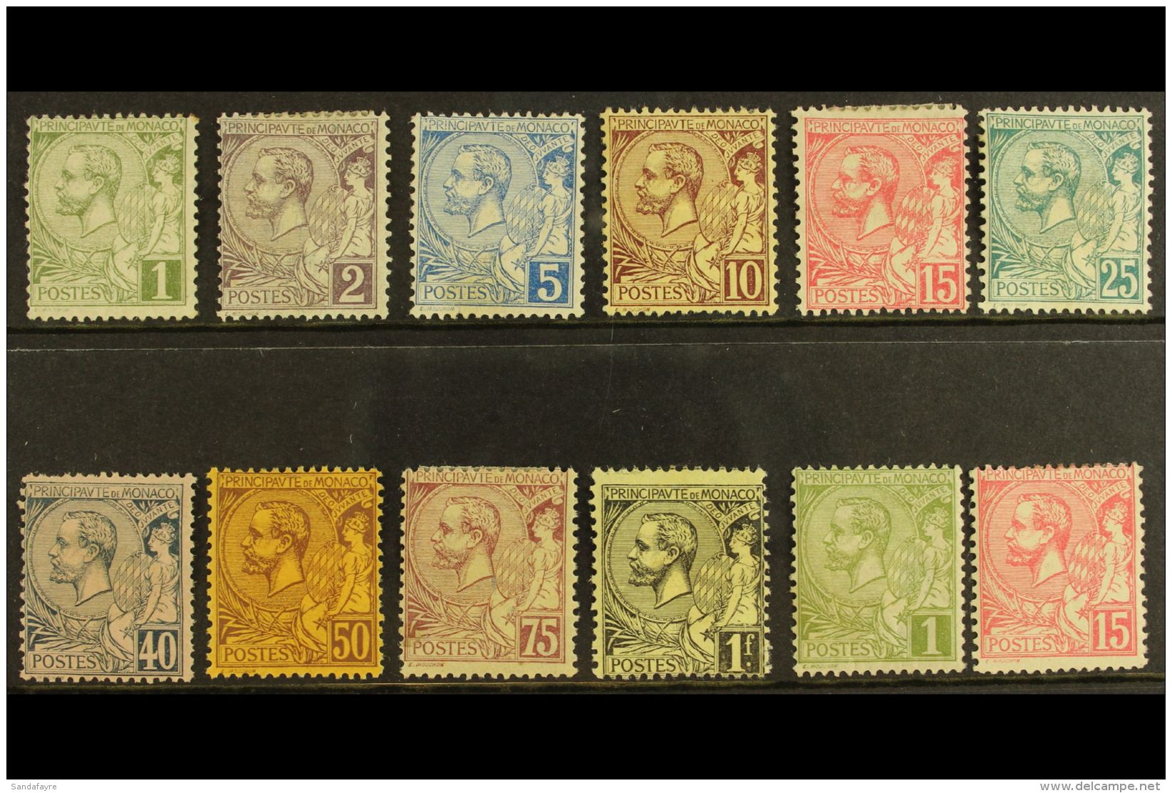 1891-94 Albert I Values To 1fr Plus Additional 1c &amp; 15c Shades, Yv 11/20, Average Mint. Cat 1100+ Euros... - Andere & Zonder Classificatie