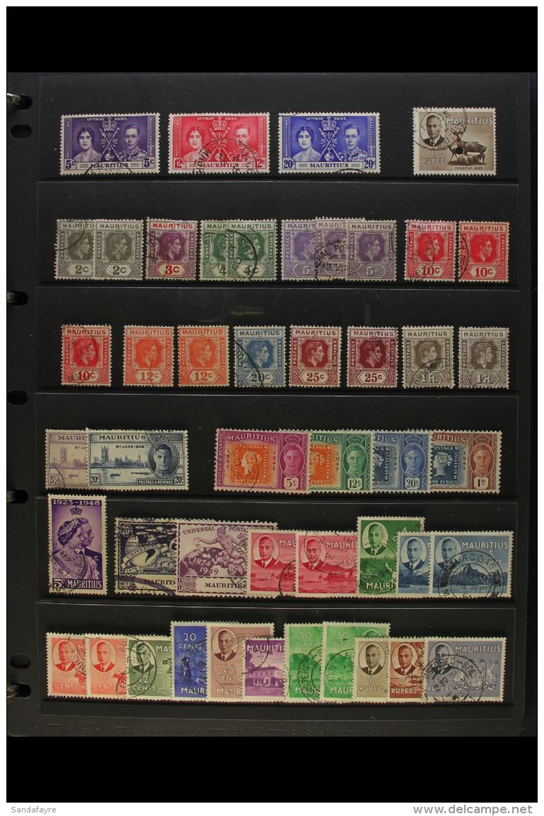 1937-87 USED COLLECTION Presented On Stock Pages In An Album. Includes KGVI 1938-49 Defin Ranges To 1r Inc 10c... - Mauritius (...-1967)