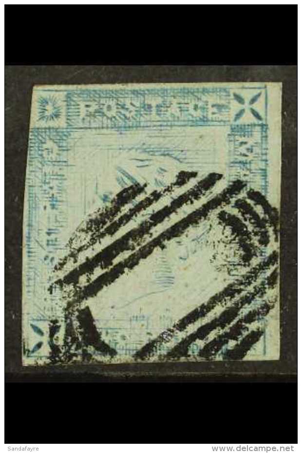 1859 (Lapirot) 2d Blue Worn Impression, SG 39, Almost 4 Margins (just Into At Upper Left), Neat Barred Oval... - Maurice (...-1967)