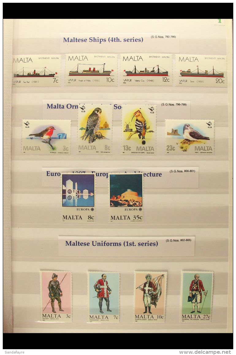 1986-2003 NEVER HINGED MINT A Complete Run Of Stamps From 1986 Ships 4th Series Through To 2003 Self-adhesive... - Malte (...-1964)