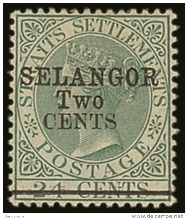 SELANGOR 1891 2c On 24c Green Surch. Type 39, SG 48, Fine Mint. For More Images, Please Visit... - Other & Unclassified