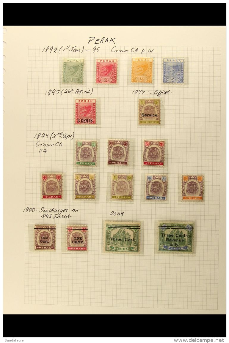 PERAK 1892-1971 FINE FRESH MINT Collection In Hingeless Mounts On Album Pages, The Later Issues Never Hinged. Note... - Andere & Zonder Classificatie