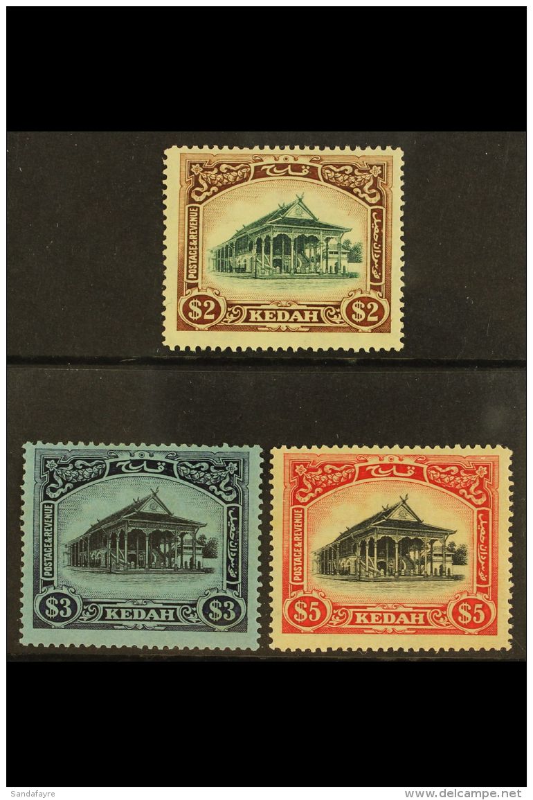 KEDAH 1921 $2 - $5 Council Chamber, Wmk Script, SG 38/40, Very Fine Mint. (3 Stamps) For More Images, Please Visit... - Other & Unclassified