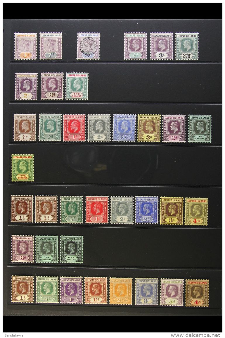 1890-1932 ALL DIFFERENT MINT COLLECTION Includes 1890 4d And 7d, 1897 2&frac12;d Jubilee, 1902 3d And 2s6d,... - Leeward  Islands