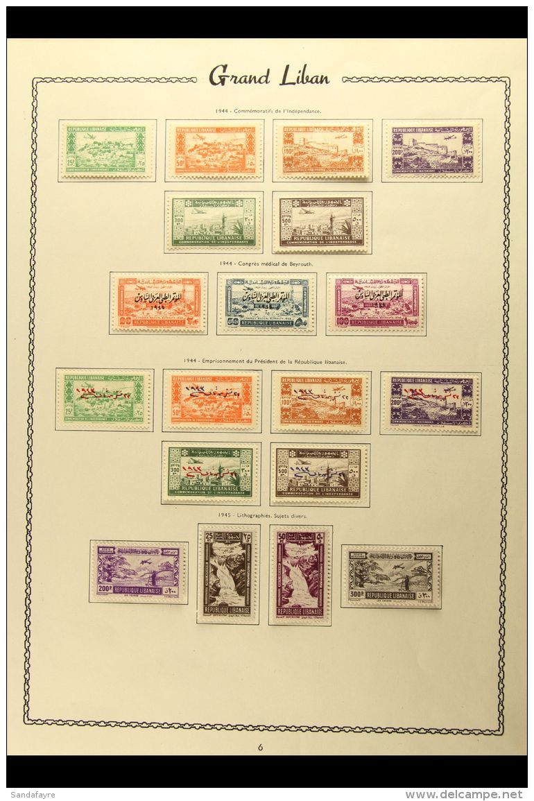 1938-45 FINE MINT AIR POST STAMPS Includes 1938 10p 10th Anniv (both Perfs), 1938 10th Anniv Miniature Sheet, 1944... - Lebanon