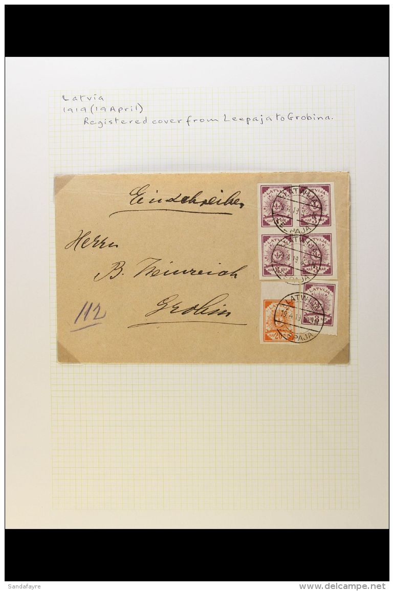 1919-1941 COVERS &amp; CARDS. An Interesting Collection Of Commercial Covers &amp; Cards Written Up On Leaves, Inc... - Latvia