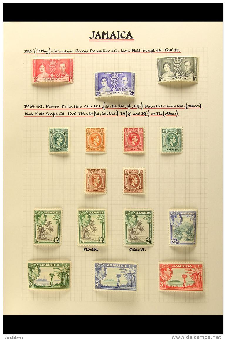 1937-81 SUPERB MINT COLLECTION WITH ADDITIONAL DEFINITIVE SHADES AND PERFS A Beautifully Written Up Collection On... - Jamaïque (...-1961)