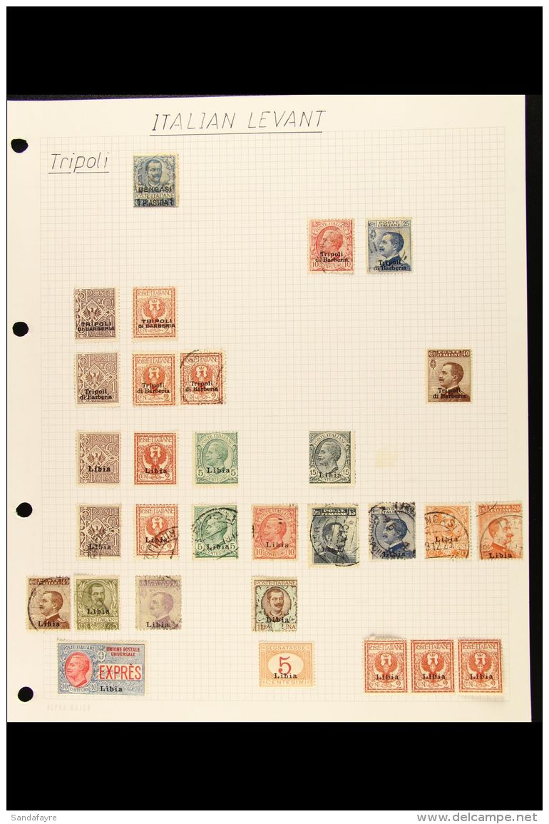 TRIPOLI/LIBYA 1901-21 Mint And Used Collection On Album Pages, Includes Bengazi 1901 1pi On 25c Used, Tripoli... - Andere & Zonder Classificatie