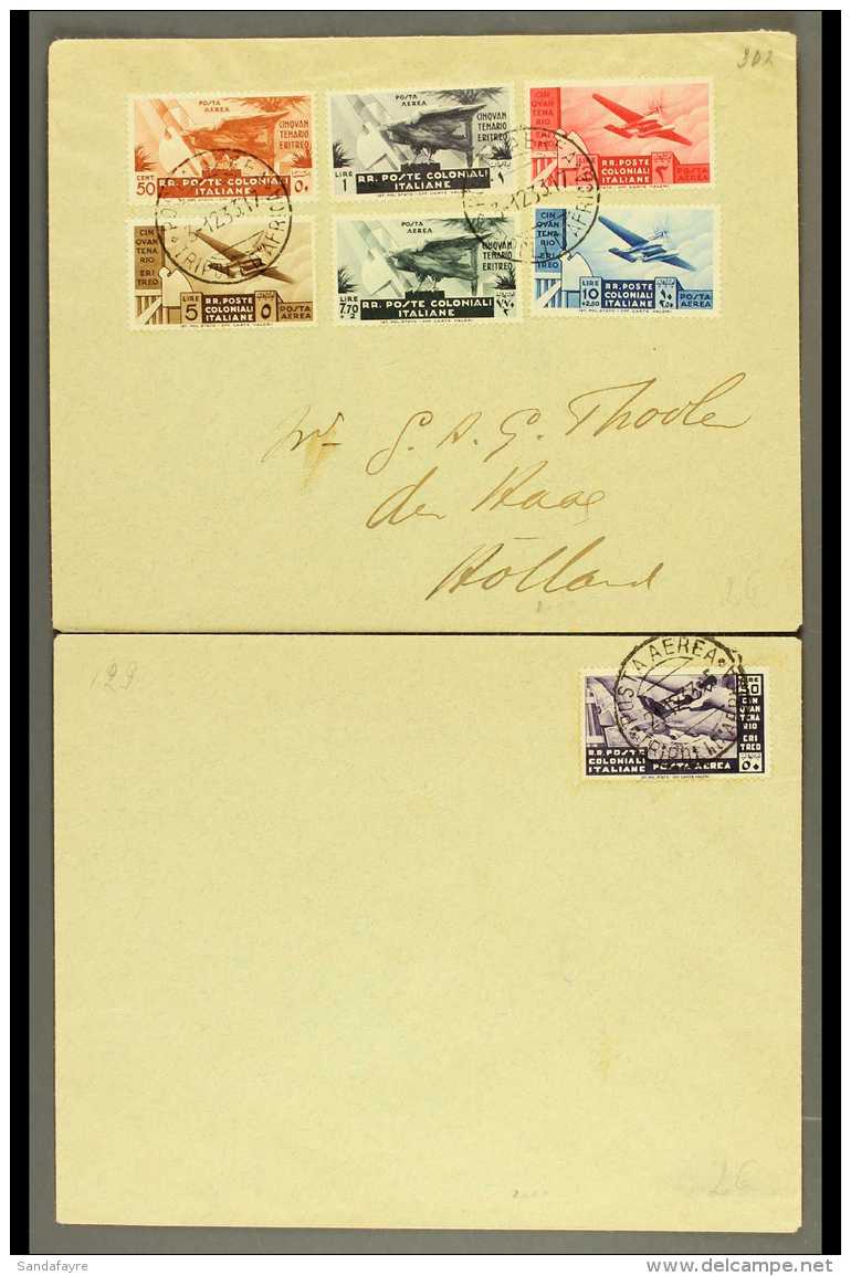 GENERAL ISSUES 1933 50th Anniv Of Eritrea, Complete Air Set, Sass S15, Used On 2 Untravelled Covers. For More... - Other & Unclassified