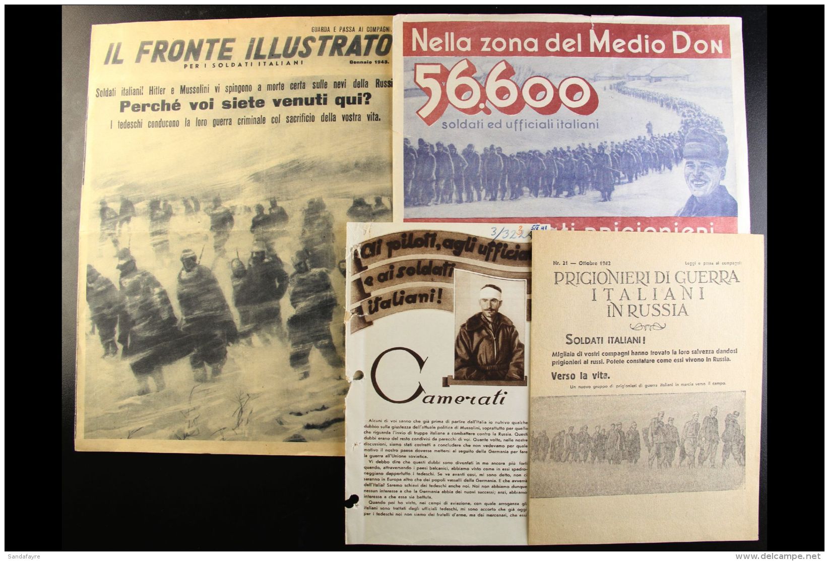 THE ITALIAN FORCES IN RUSSIA 1941-43 Wonderful Assembly Of World War Two Propaganda Leaflets Produced By The... - Non Classés