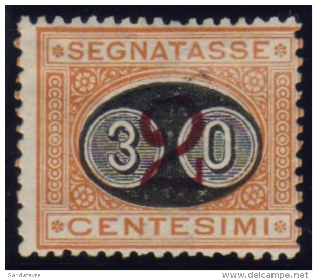 POSTAGE DUES 1891 30c On 2c Ochre And Carmine, Sass 19, Mint. Centered Right Otherwise Very Fine. Raybaudi Photo... - Unclassified