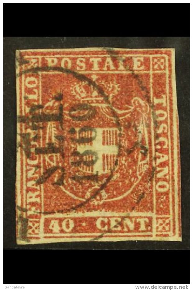 TUSCANY 1860 40c Dark Carmine, Sass 21c, Superb Used With Large Clear Margins All Round, Deep Intense Colour And... - Non Classés