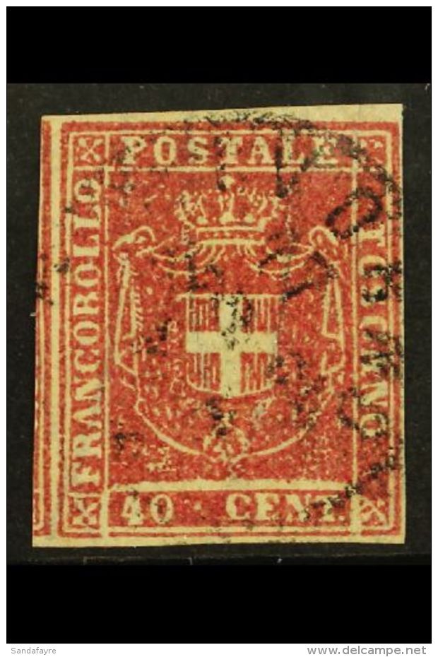 TUSCANY 1860 40c Carmine, Sass 21, Superb Used With Clear To Large Margins All Round And Central Cds Cancel. Cat... - Non Classés
